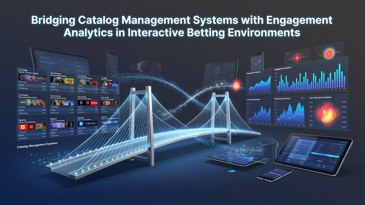 Interactive betting platform displaying catalog management interface integrated with analytics dashboard