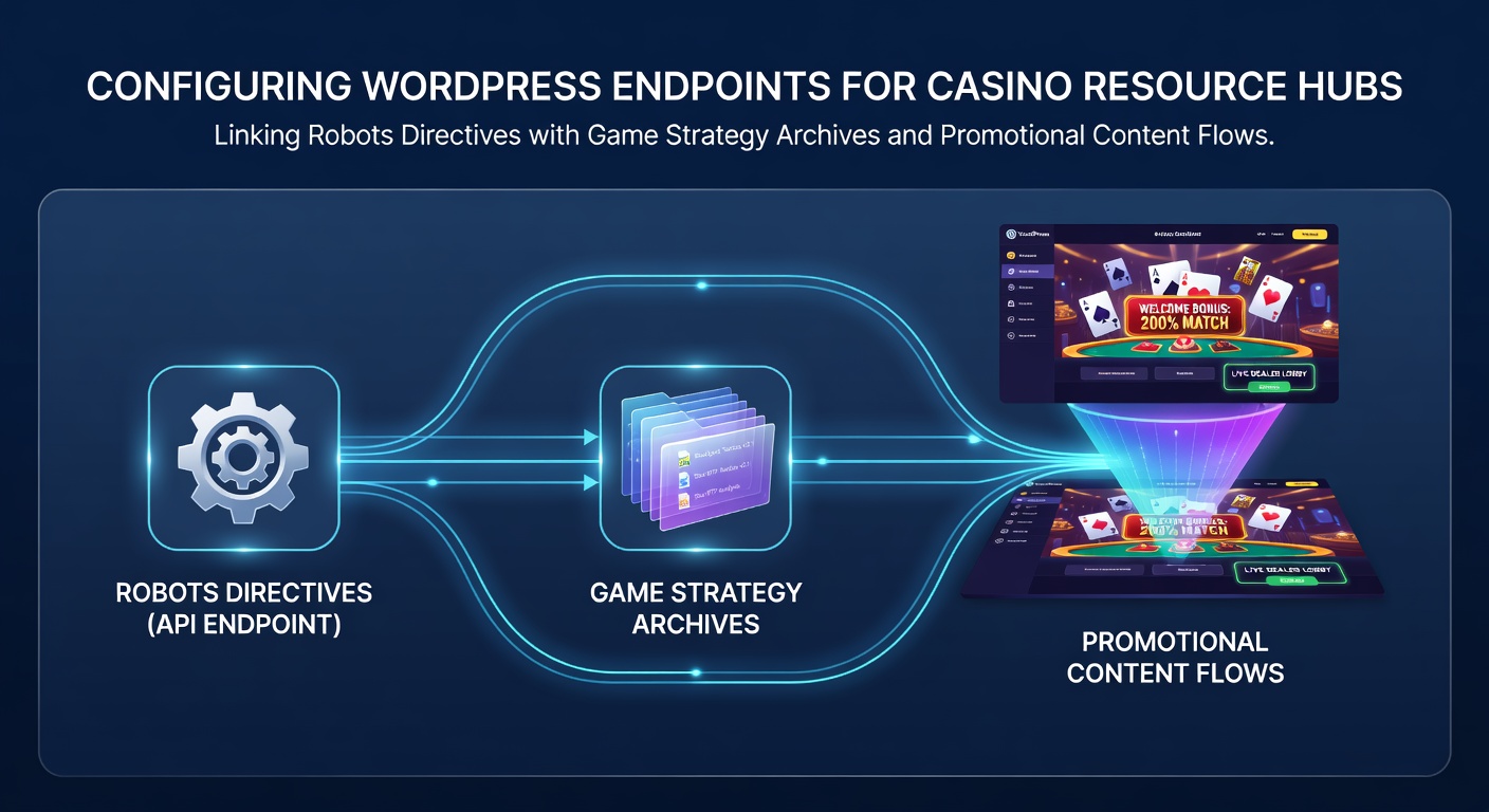 WordPress dashboard showing custom endpoint configuration for casino resource hub with robots.txt editor and content archive settings