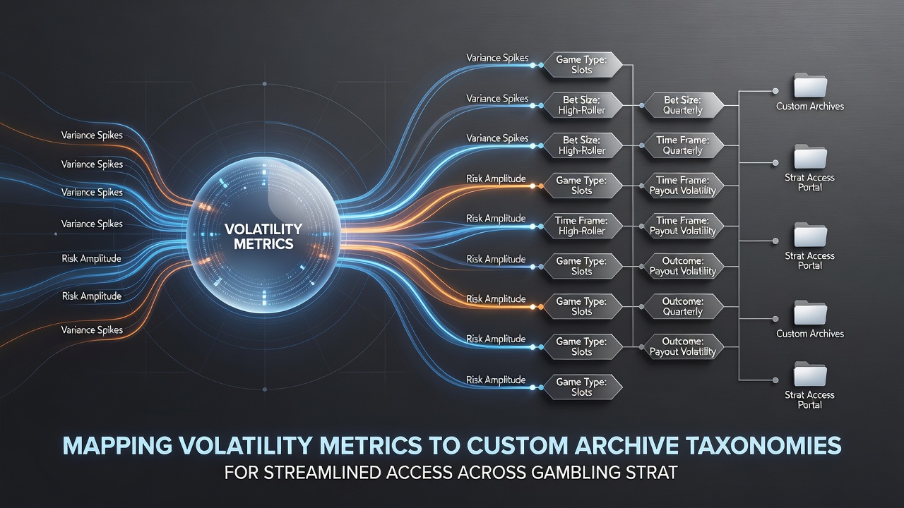 Workflow illustration of taxonomy mapping connecting volatility data to promotional and strategy archives