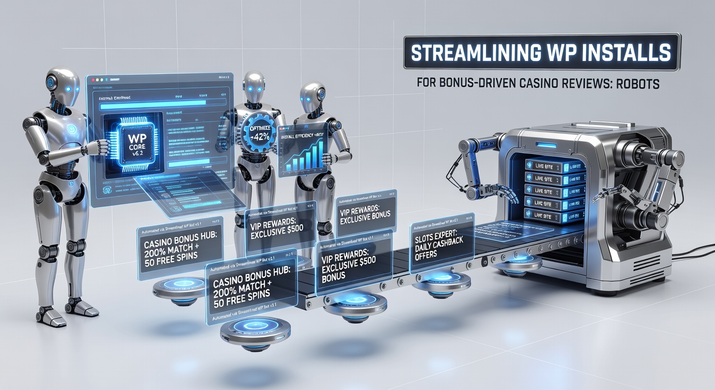 Clean WordPress installation dashboard optimized for casino bonus review sites, showing robots.txt configuration panel