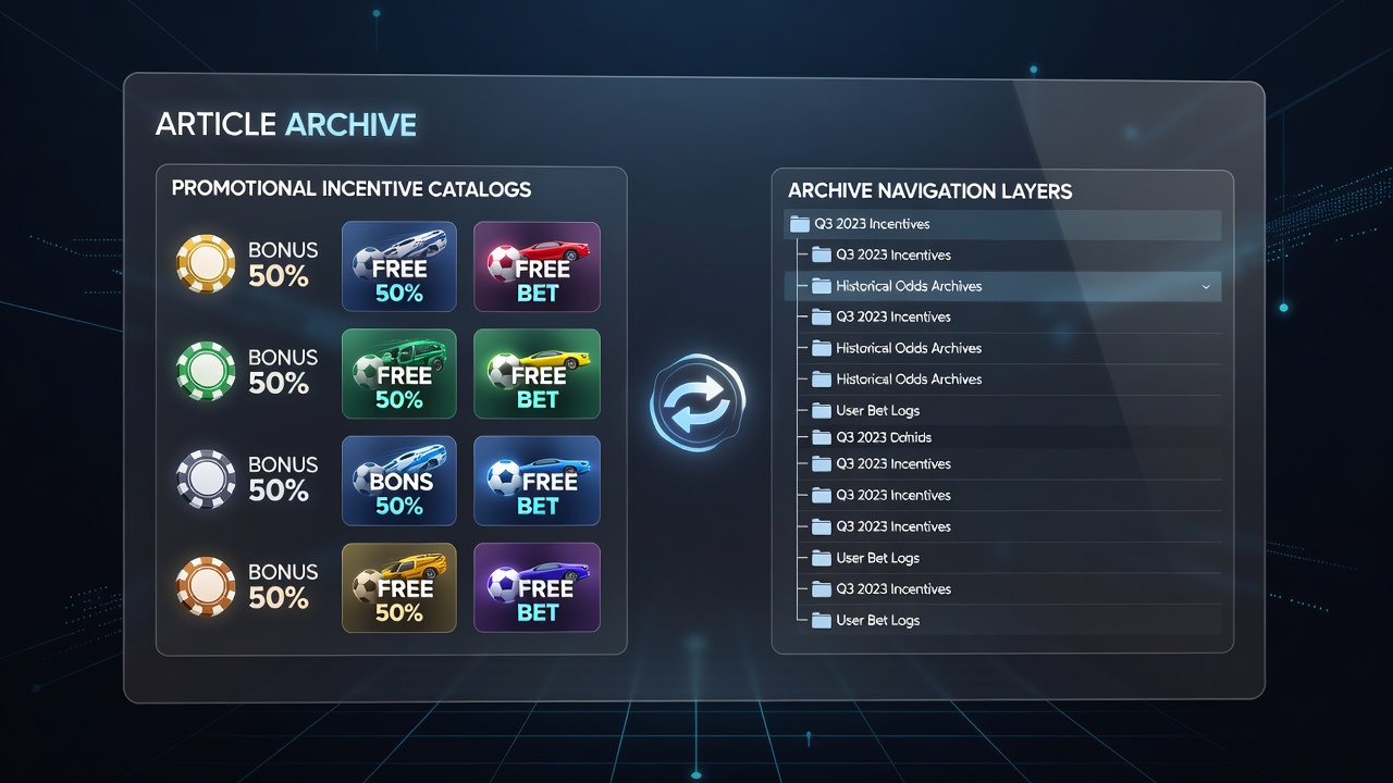 Dashboard view of synchronized promotional incentive catalogs integrated with archive navigation layers in a virtual betting platform